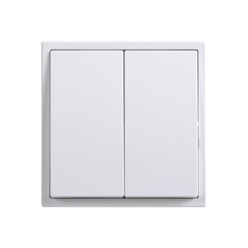 Module Công Tắc Đôi Trung Gian Vuông Màu Trắng Simon I7 - 701046