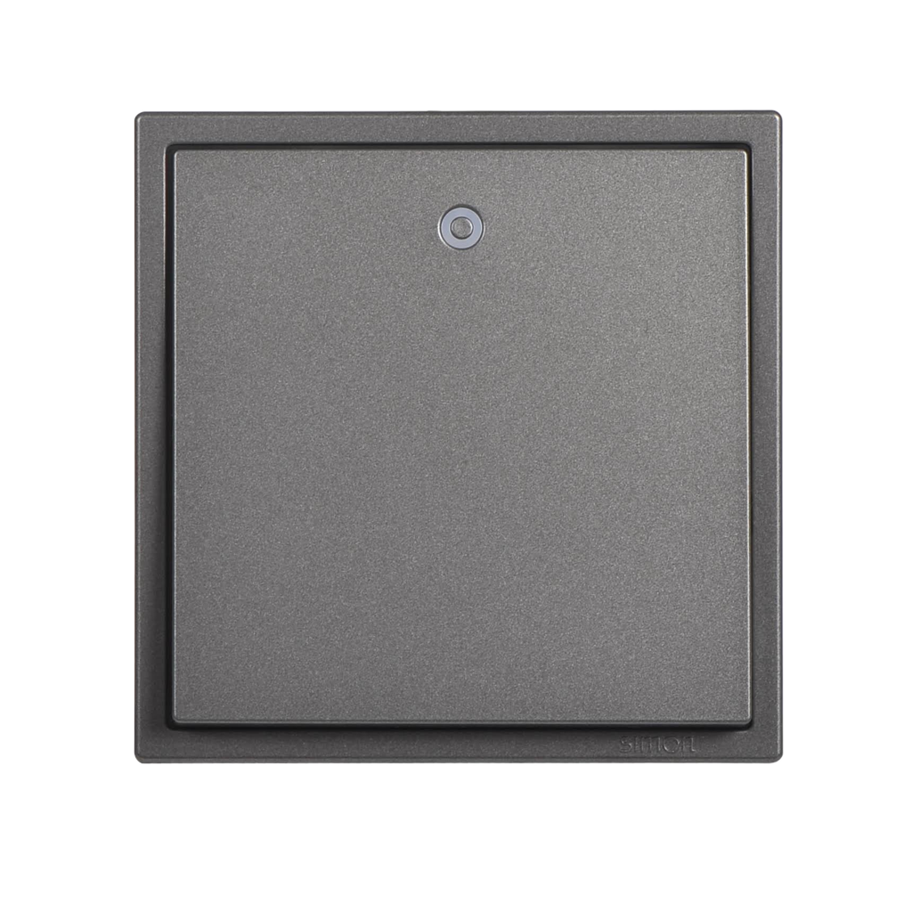 Module Công Tắc Đơn 1 Chiều Vuông Màu Xám Có Đèn Led Simon I7 - 701013-61