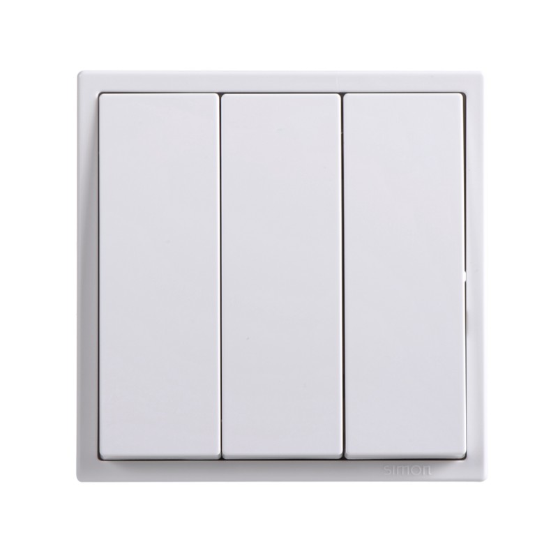 Module Nút Nhấn Nhả 3 Vuông Màu Trắng Simon I7 - 701031F
