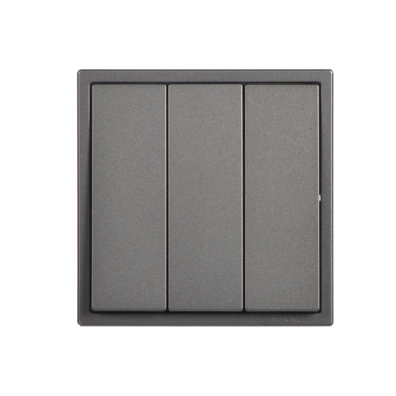 Module Nút Nhấn Nhả 3 Vuông Màu Xám Simon I7 - 701031F-61