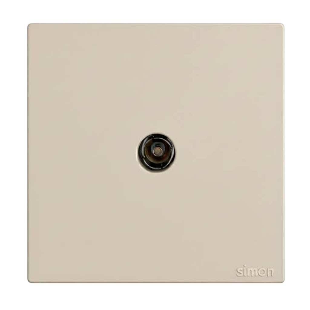 Ổ Cắm Tivi Đơn Chuẩn F Vuông Màu Sâm Panh Simon S6 - 585114-46