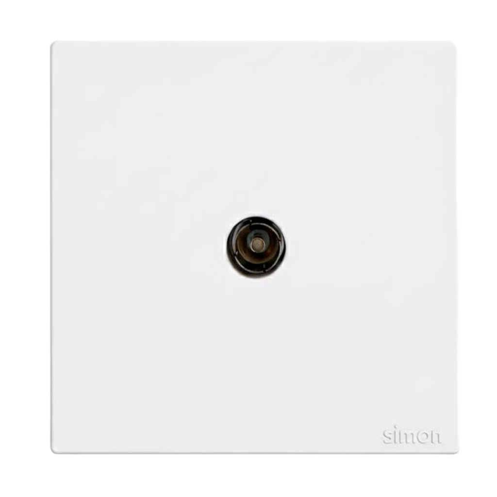 Ổ Cắm Tivi Đơn Chuẩn F Vuông Màu Trắng Simon S6 - 585114