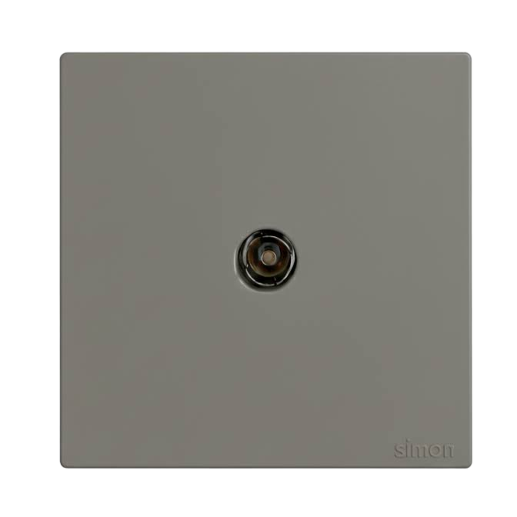 Ổ Cắm Tivi Đơn Chuẩn F Vuông Màu Xám Simon S6 - 585114-61
