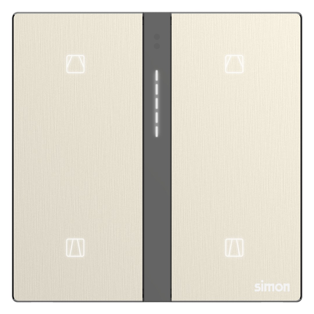 Bộ Công Tắc Rèm Đôi Thông Minh Simon M7 Metal Smart Màu Vàng - 66E8014MTY-2B