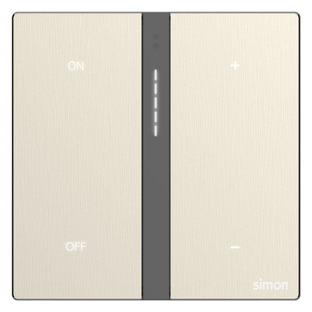 Bộ Công Tắc Dimmer Đơn Thông Minh Simon M7 Metal Smart Màu Vàng - 66E8015MTY-2C
