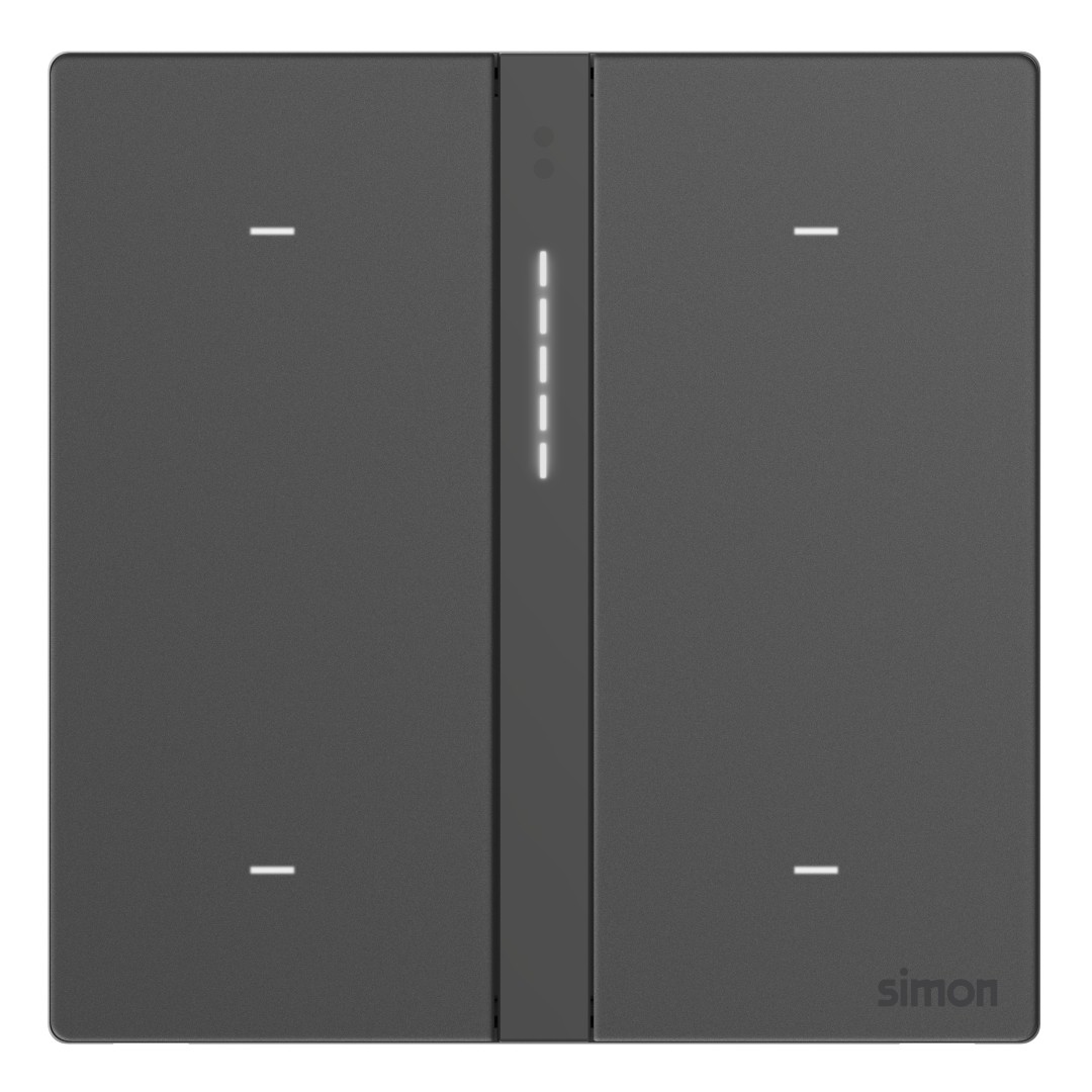 Bộ Công Tắc Bối Cảnh Bốn Thông Minh Simon M7 Gem Smart Màu Xám - 66E8008GTY-4D