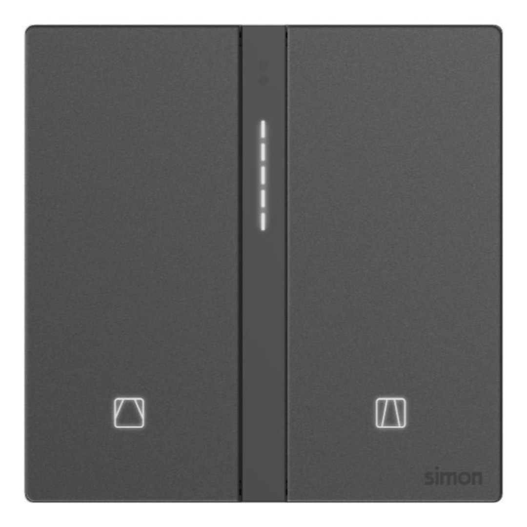 Bộ Công Tắc Rèm Đơn Thông Minh Simon M7 Gem Smart Màu Xám - 66E8013GTY-4D