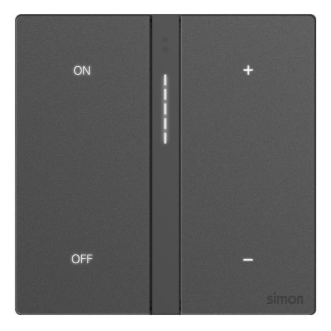 Bộ Công Tắc Dimmer Đơn Thông Minh Simon M7 Gem Smart Màu Xám - 66E8015GTY-4D