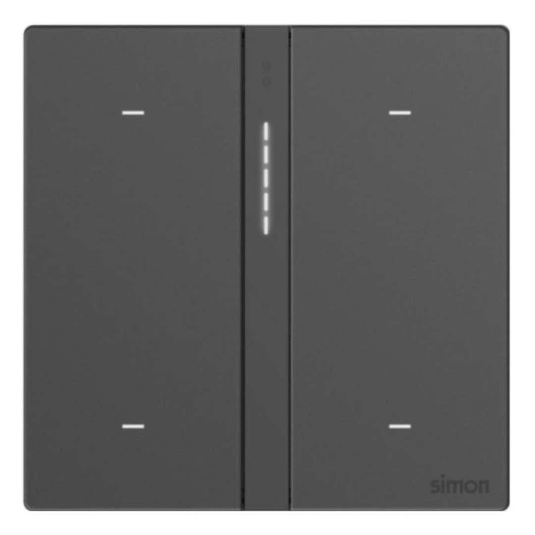 Bộ Công Tắc Bốn (2 Ngữ Cảnh + 2 Công Tắc) Simon M7 Gem Smart Màu Xám 66E8009GTY-4D