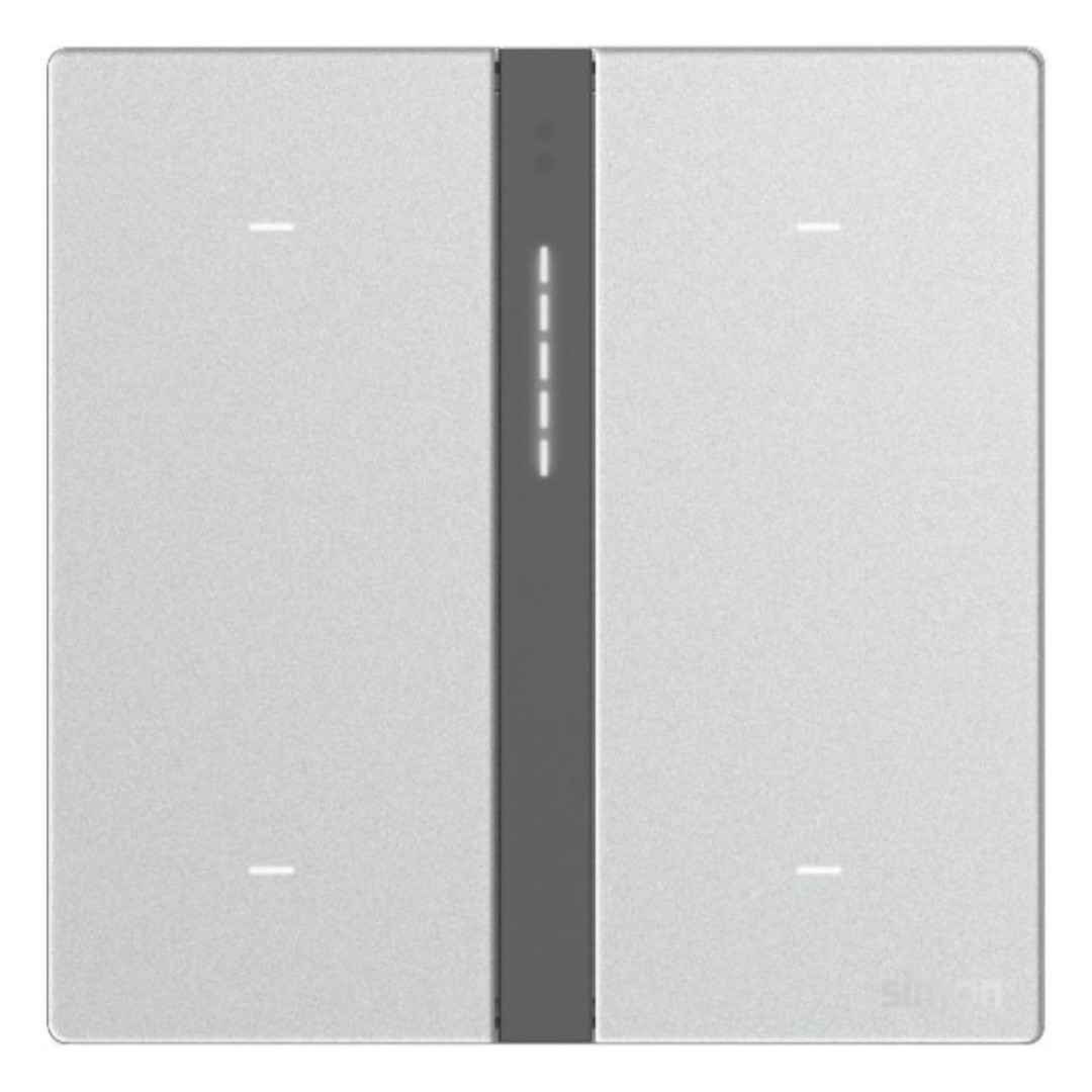 Bộ Công Tắc Bốn (2 Ngữ Cảnh + 2 Công Tắc) Simon M7 Gem Smart Màu Bạc - 66E8009GTY-4E