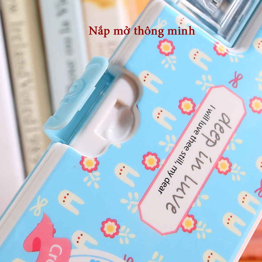 Hộp Bút Học Sinh Dễ Thương 2 Tầng 2 Đầu Gọt NS16