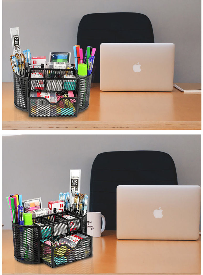 Hộp Đựng Bút Viết Văn Phòng Phẩm Để Bàn Bằng Thép NS12