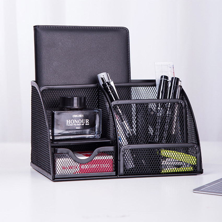 Hộp Đựng Bút Viết Văn Phòng Phẩm Để Bàn Bằng Thép NS06