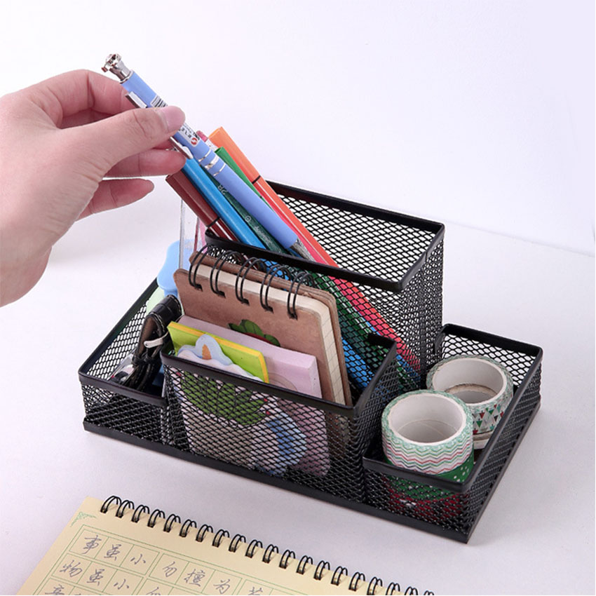 Hộp Đựng Bút Viết Văn Phòng Phẩm Để Bàn Bằng Thép NS05