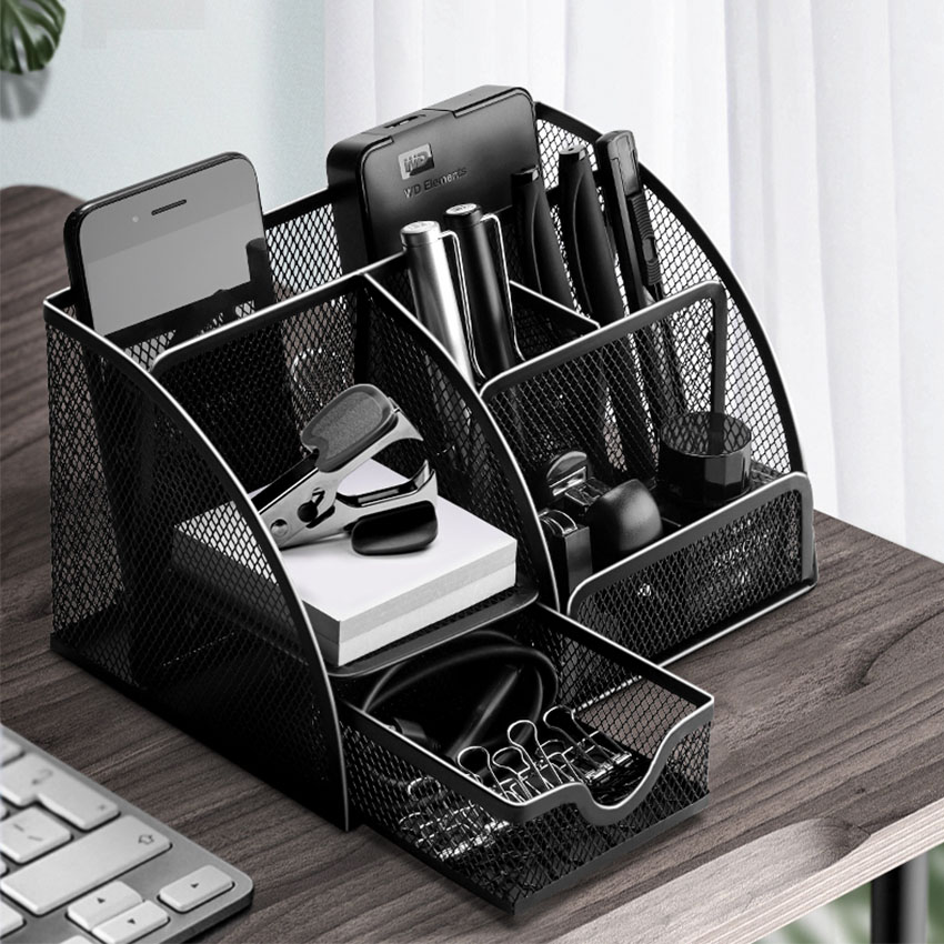 Hộp Đựng Bút Viết Văn Phòng Phẩm Để Bàn Bằng Thép NS06