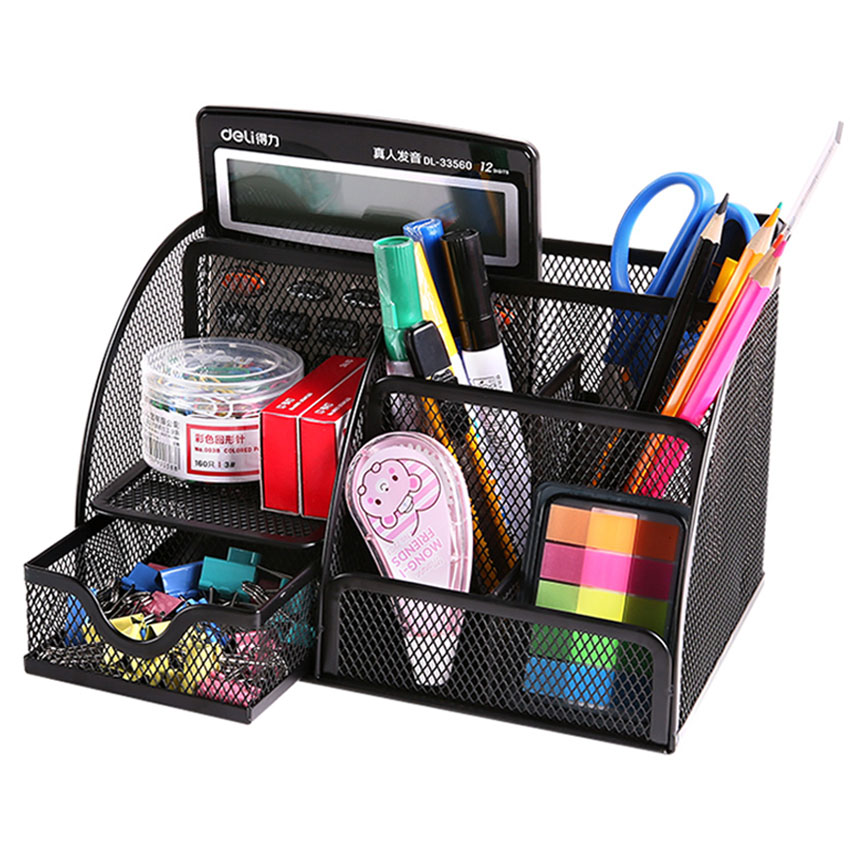 Hộp Đựng Bút Viết Văn Phòng Phẩm Để Bàn Bằng Thép NS06