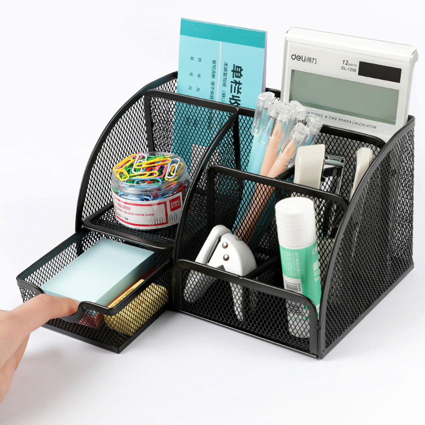 Hộp Đựng Bút Viết Văn Phòng Phẩm Để Bàn Bằng Thép NS06