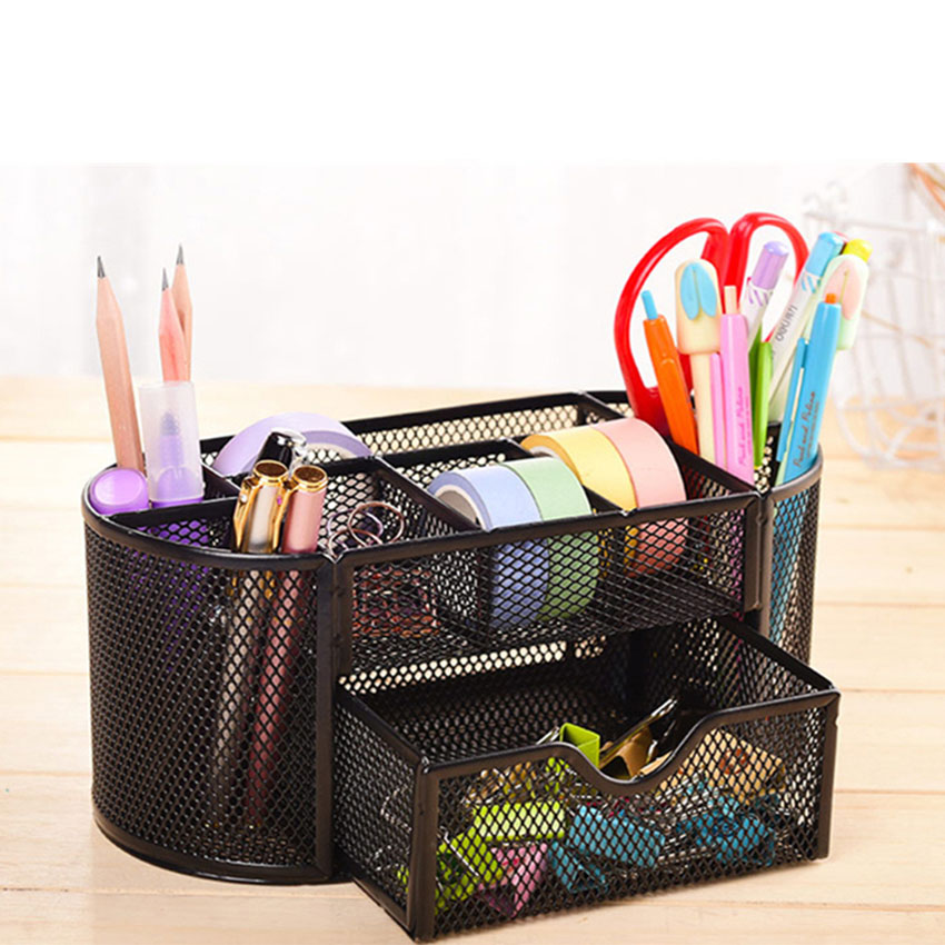 Hộp Đựng Bút Viết Văn Phòng Phẩm Để Bàn Bằng Thép NS12