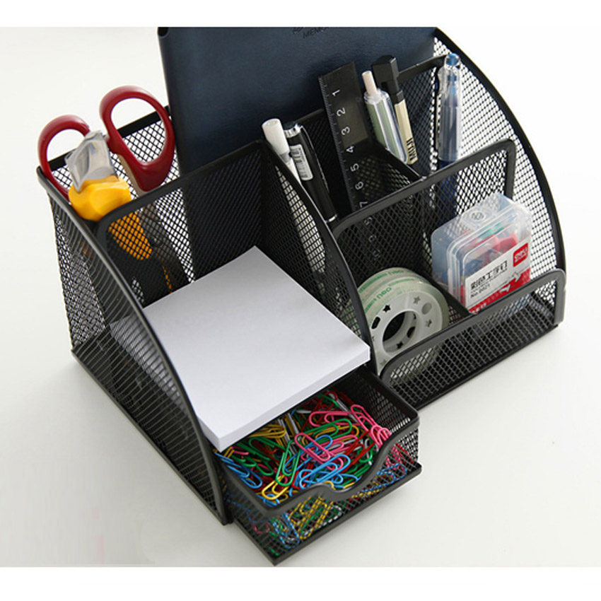 Hộp Đựng Bút Viết Văn Phòng Phẩm Để Bàn Bằng Thép NS06