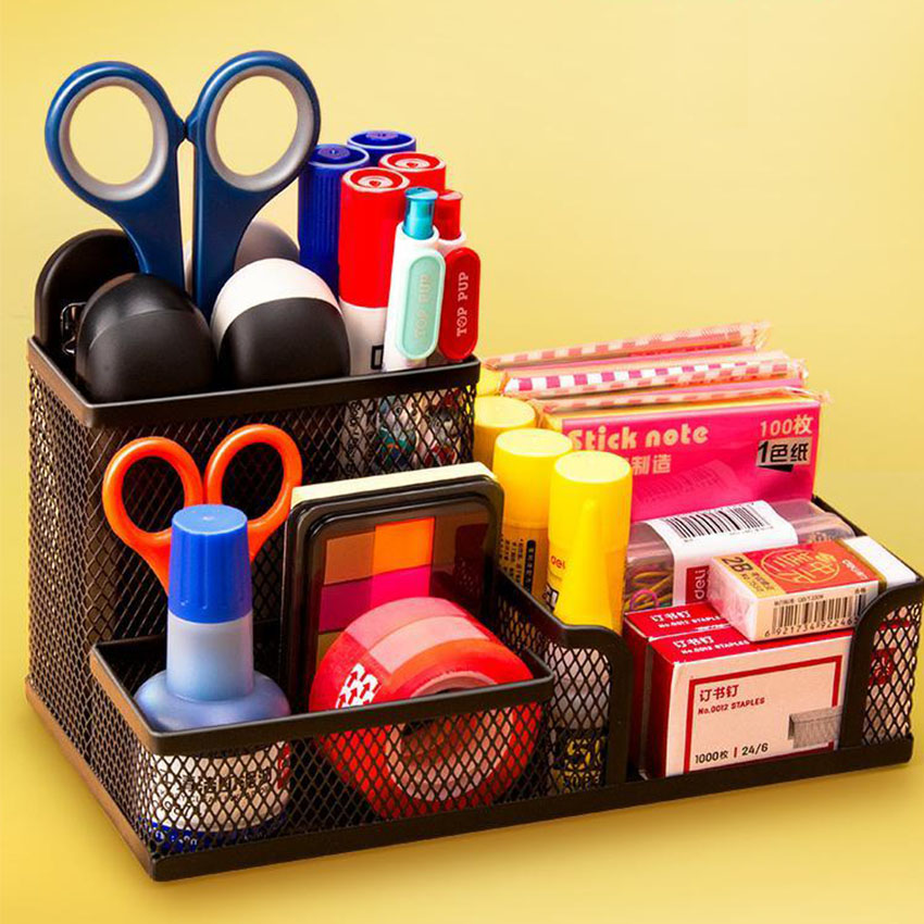 Hộp Đựng Bút Viết Văn Phòng Phẩm Để Bàn Bằng Thép NS15