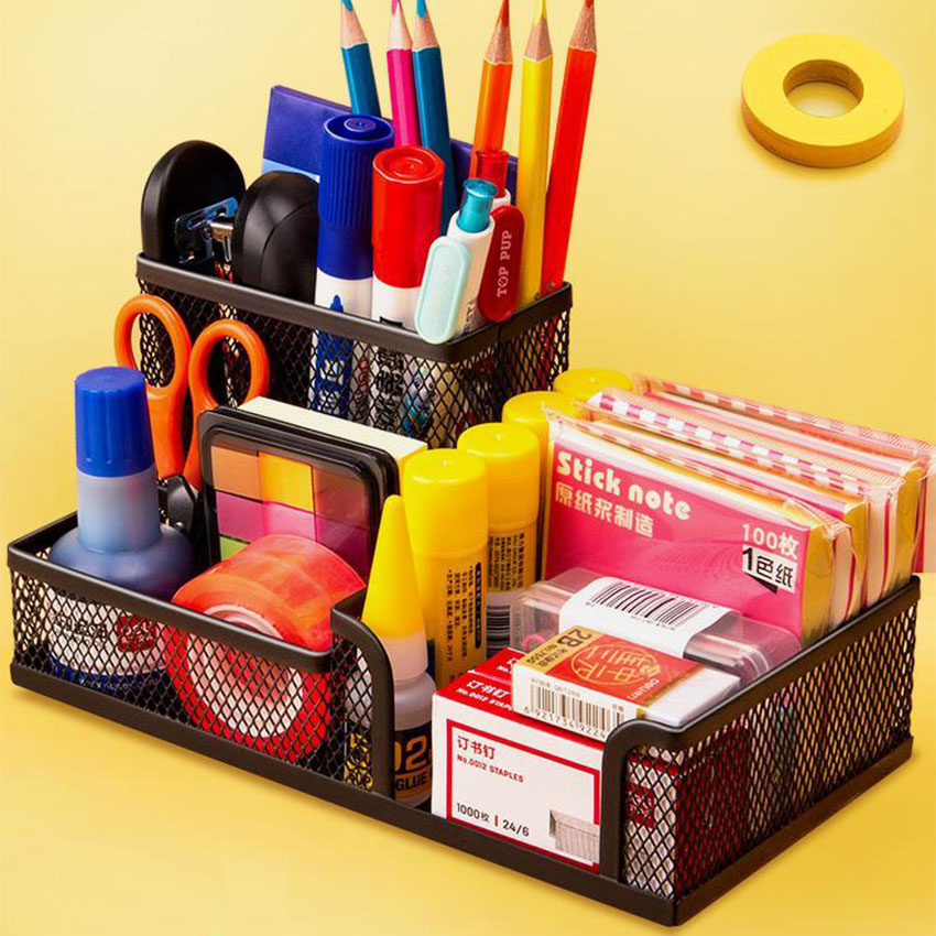 Hộp Đựng Bút Viết Văn Phòng Phẩm Để Bàn Bằng Thép NS15