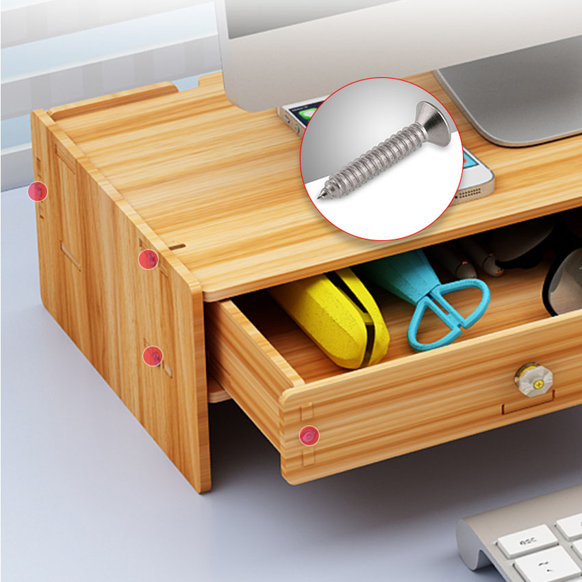 Kệ Để Màn Hình Máy Tính Có Hộc Bàn Phím Ngăn Kéo KM02