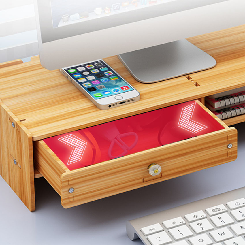 Kệ Để Màn Hình Máy Tính Có Hộc Bàn Phím Ngăn Kéo KM02