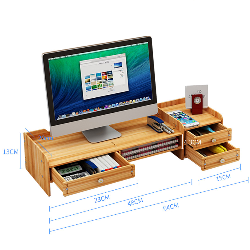Kệ Để Màn Hình Máy Tính Có Hộc Bàn Phím Ngăn Kéo KM02