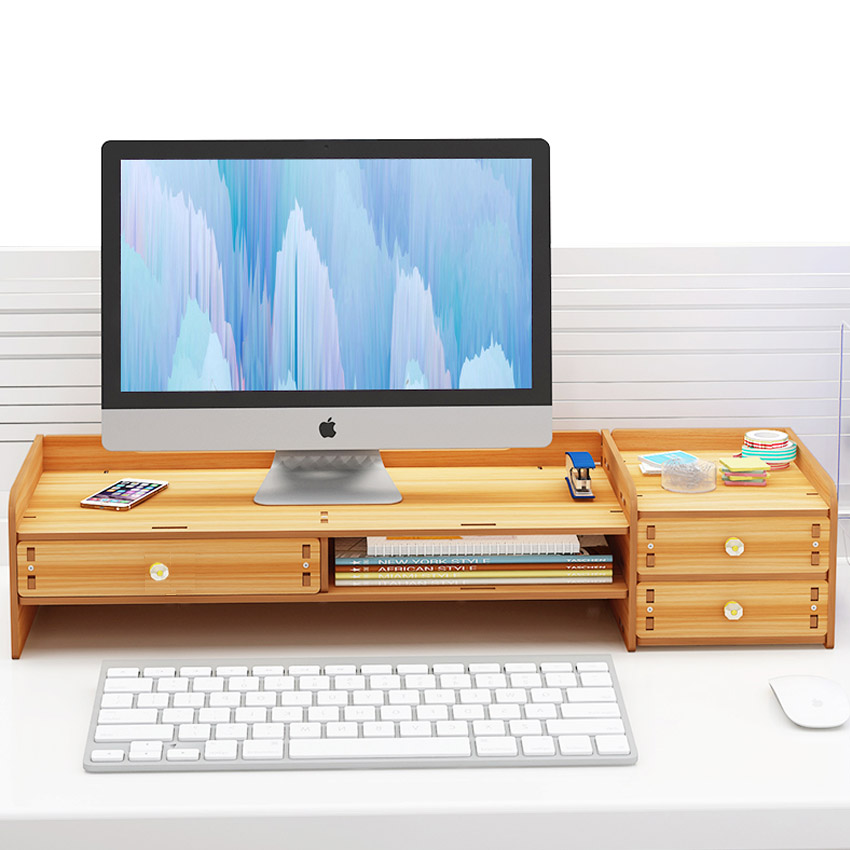 Kệ Để Màn Hình Máy Tính Có Hộc Bàn Phím Ngăn Kéo KM02