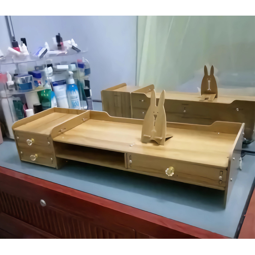 Kệ Để Màn Hình Máy Tính Có Hộc Bàn Phím Ngăn Kéo KM02