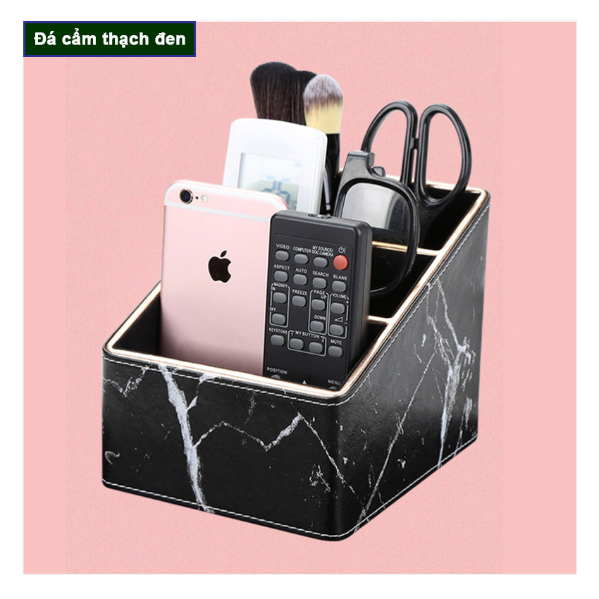 Hộp Đựng Bút Viết Văn Phòng Phẩm Để Bàn Bọc Da NS11