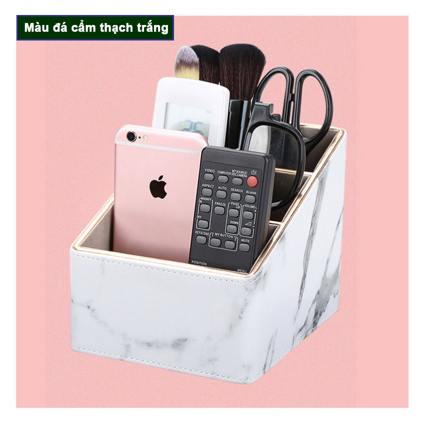 Hộp Đựng Bút Viết Văn Phòng Phẩm Để Bàn Bọc Da NS11