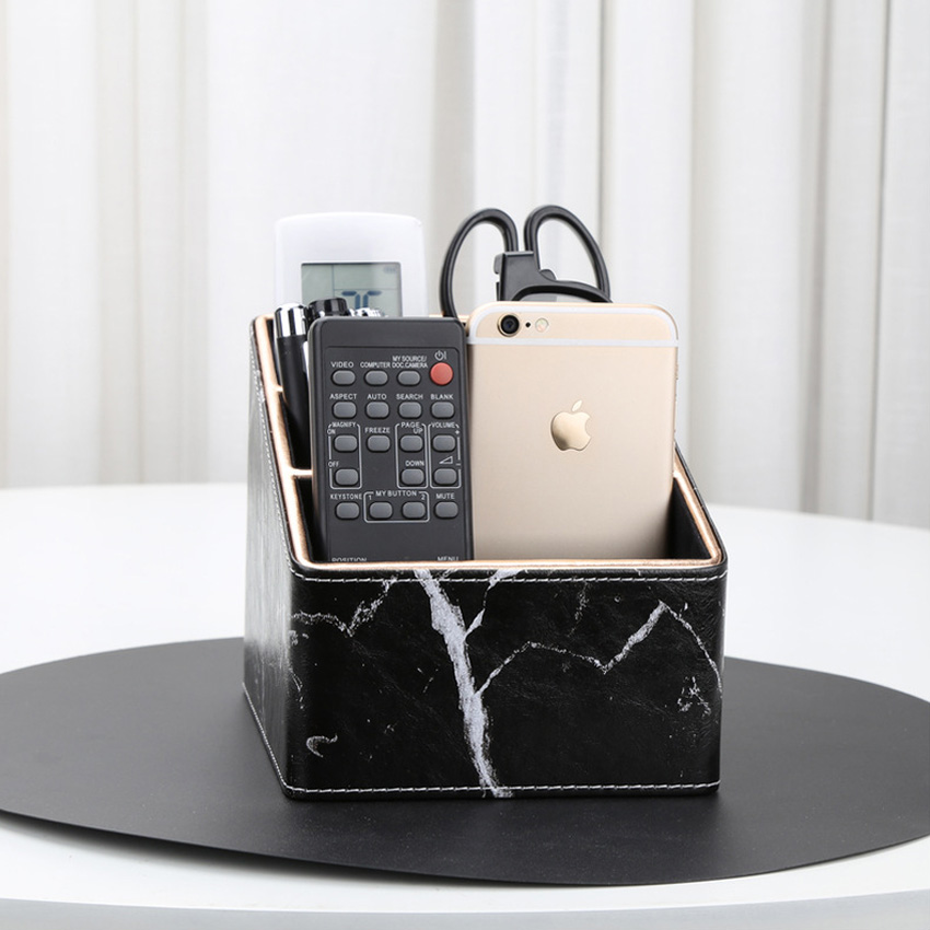 Hộp Đựng Bút Viết Văn Phòng Phẩm Để Bàn Bọc Da NS11