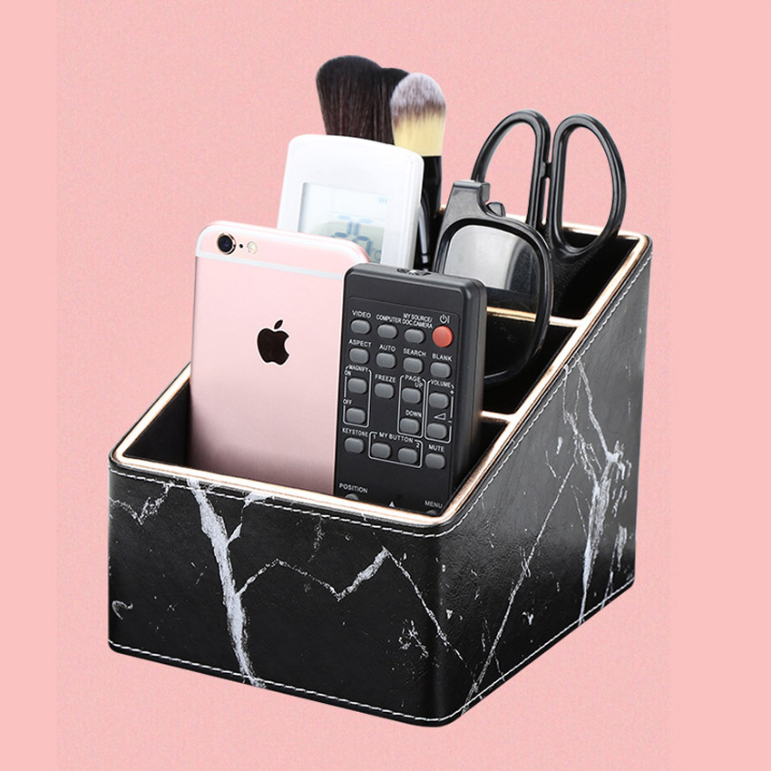 Hộp Đựng Bút Viết Văn Phòng Phẩm Để Bàn Bọc Da NS11