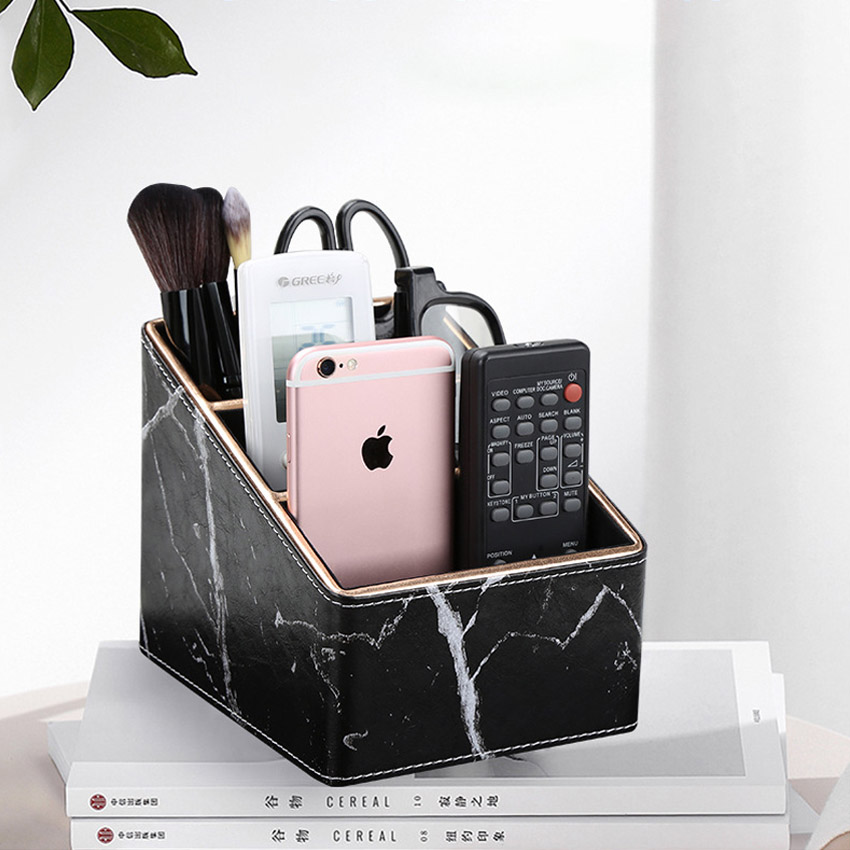 Hộp Đựng Bút Viết Văn Phòng Phẩm Để Bàn Bọc Da NS11