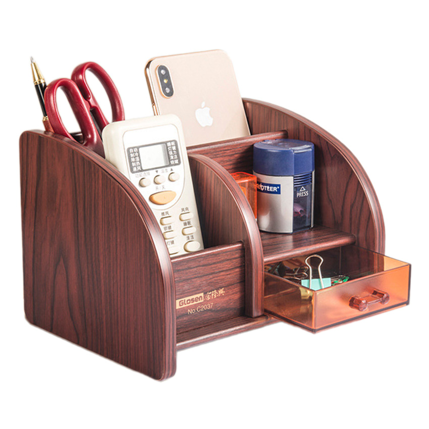 Hộp Đựng Bút Viết Văn Phòng Phẩm Để Bàn Bằng Gỗ C37