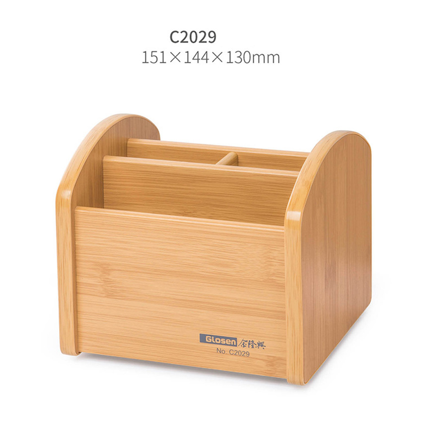 Hộp Đựng Bút Viết Văn Phòng Phẩm Để Bàn Bằng Gỗ C29