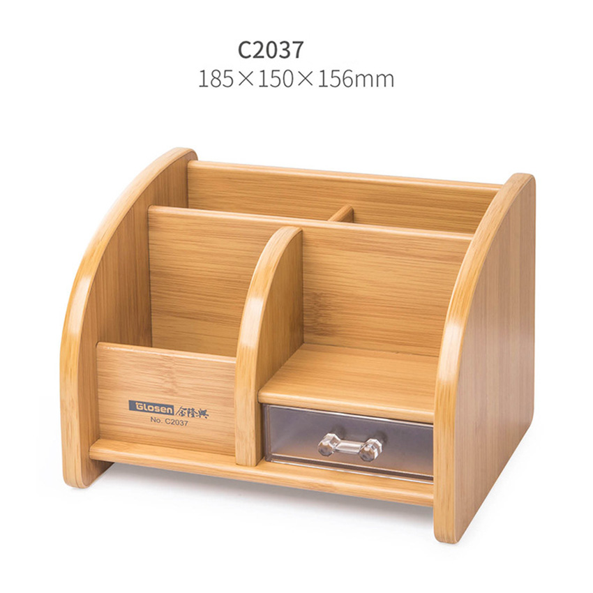 Hộp Đựng Bút Viết Văn Phòng Phẩm Để Bàn Bằng Gỗ C37