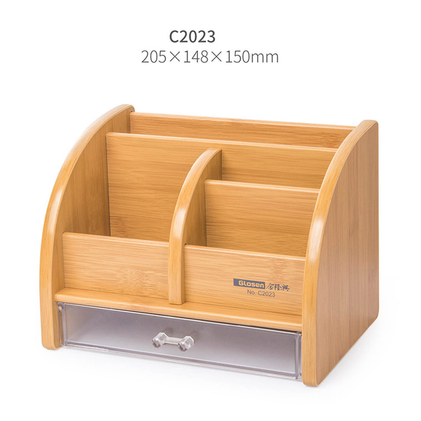 Hộp Đựng Bút Viết Văn Phòng Phẩm Để Bàn Bằng Gỗ C23