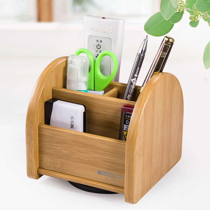 Hộp Đựng Bút Viết Văn Phòng Phẩm Để Bàn Bằng Gỗ C33