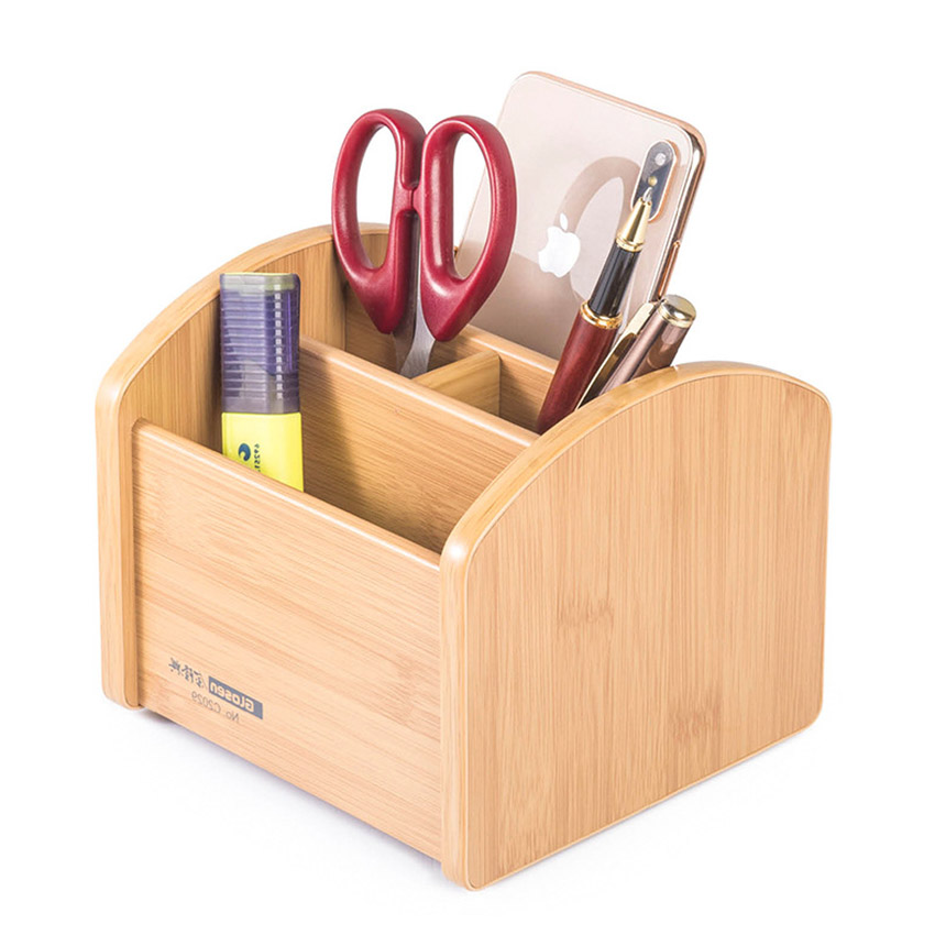Hộp Đựng Bút Viết Văn Phòng Phẩm Để Bàn Bằng Gỗ C29