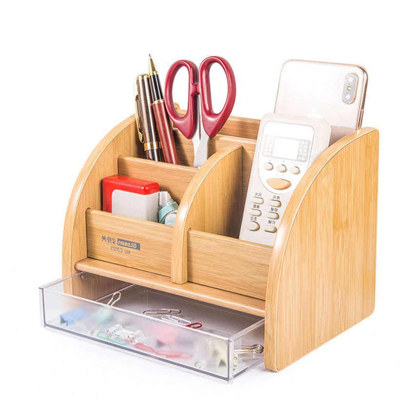 Hộp Đựng Bút Viết Văn Phòng Phẩm Để Bàn Bằng Gỗ C23