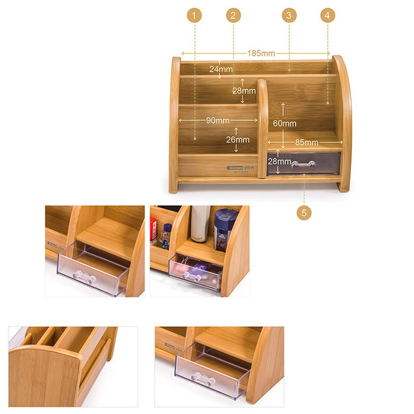 Hộp Đựng Bút Viết Văn Phòng Phẩm Để Bàn Bằng Gỗ C22