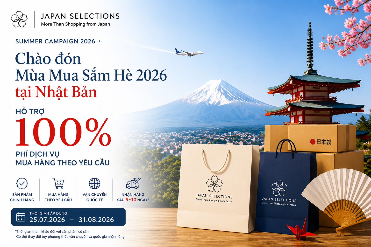 Hỗ Trợ 100% Phí Dịch Vụ Mua Hàng Theo Yêu Cầu