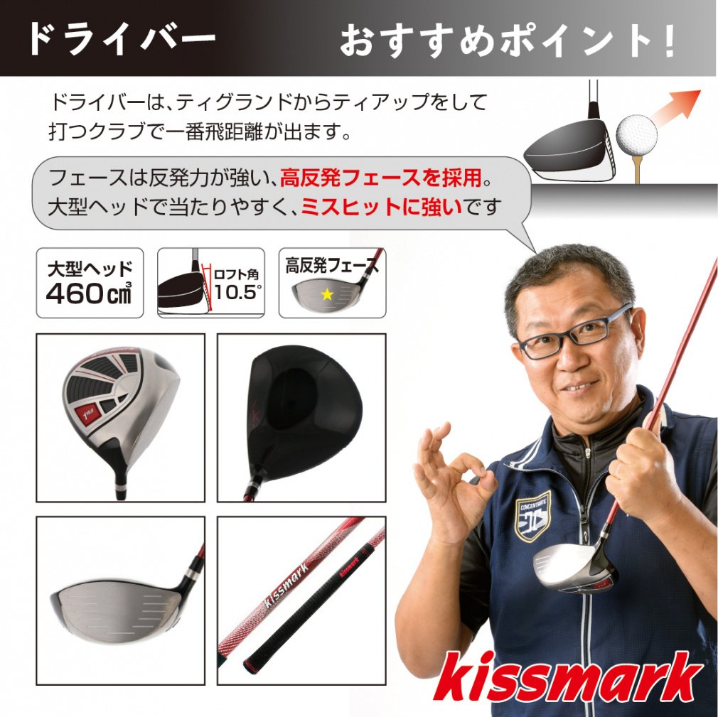 kissmark Club Set with Caddie Bag 10-Piece Set