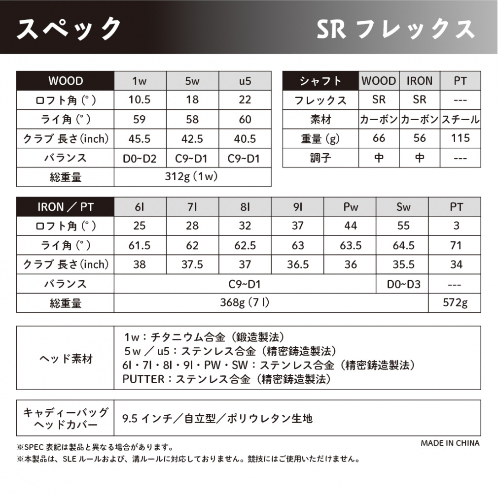 kissmark Club Set with Caddie Bag 10-Piece Set