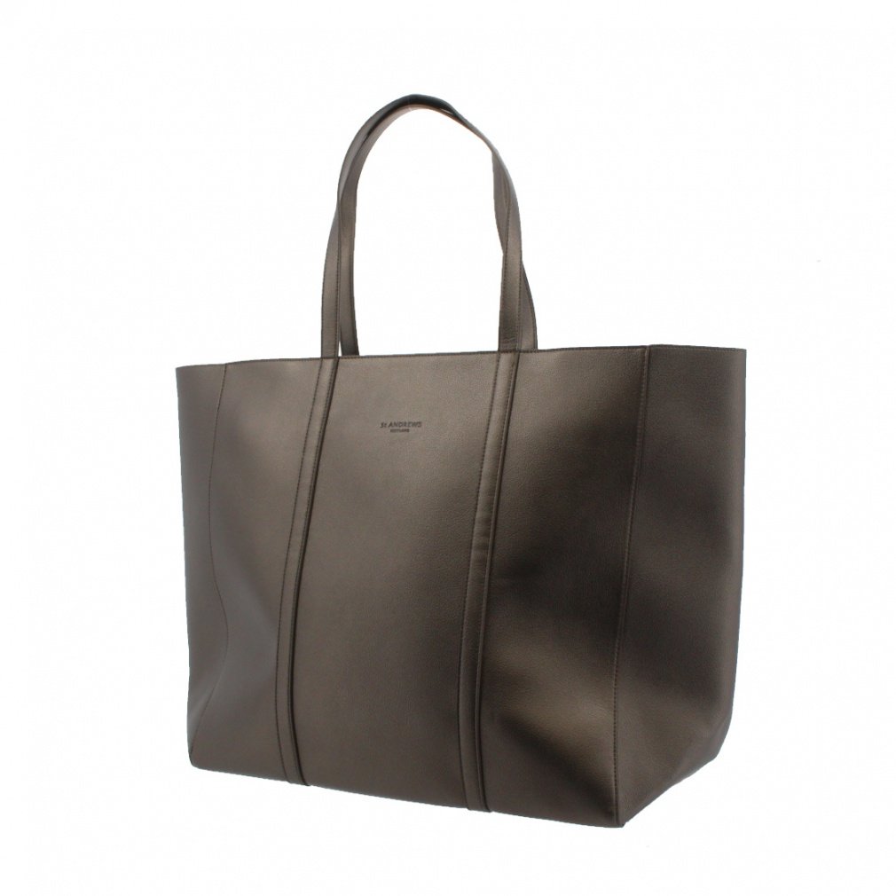St ANDREWS Boston Bag Synthetic Leather Logo Tote Bag 0425281001