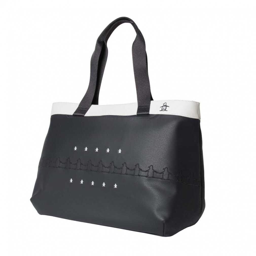 Munsingwear Boston Bag Munsing Synthetic Leather Penguin Embroidery Tote Bag MG5FTT02L