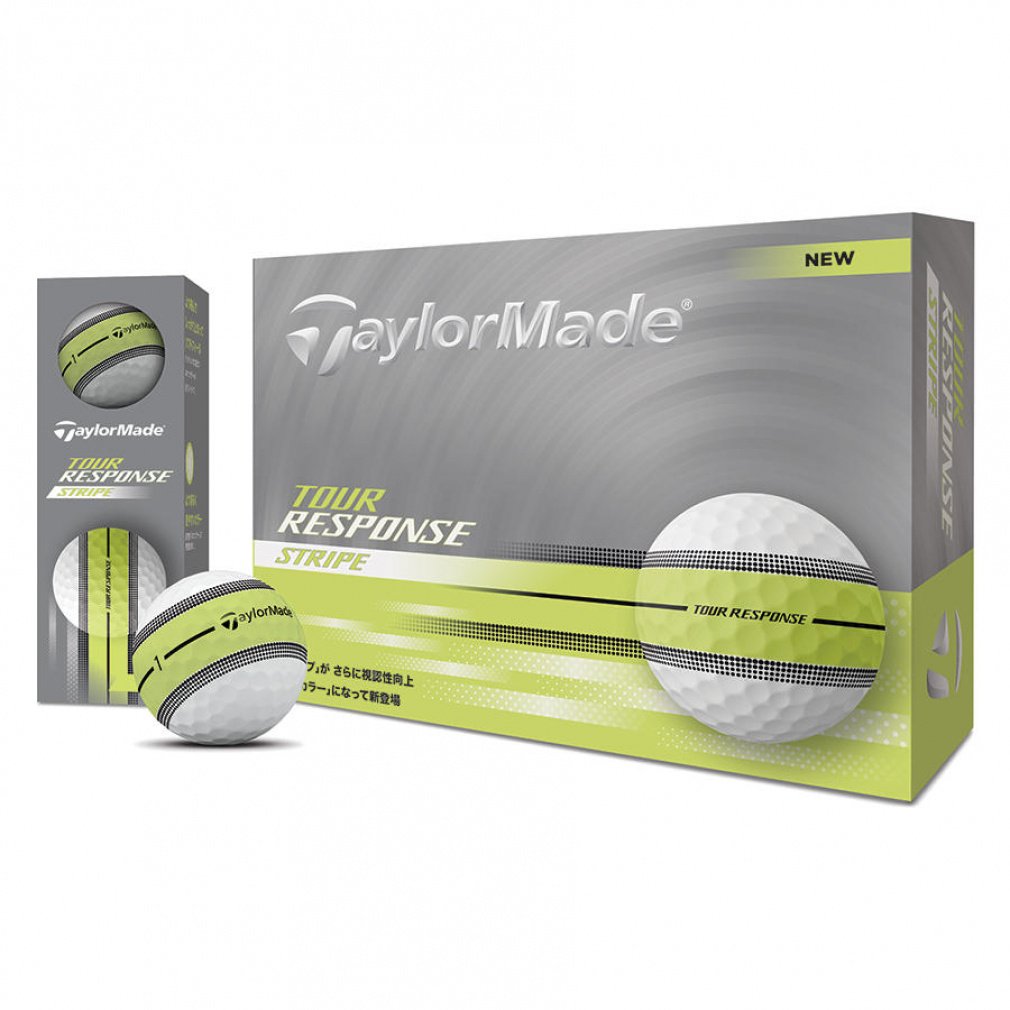 TaylorMade Golf Ball 1 Dozen TOUR RESPONSE Stripe Yellow N9526501