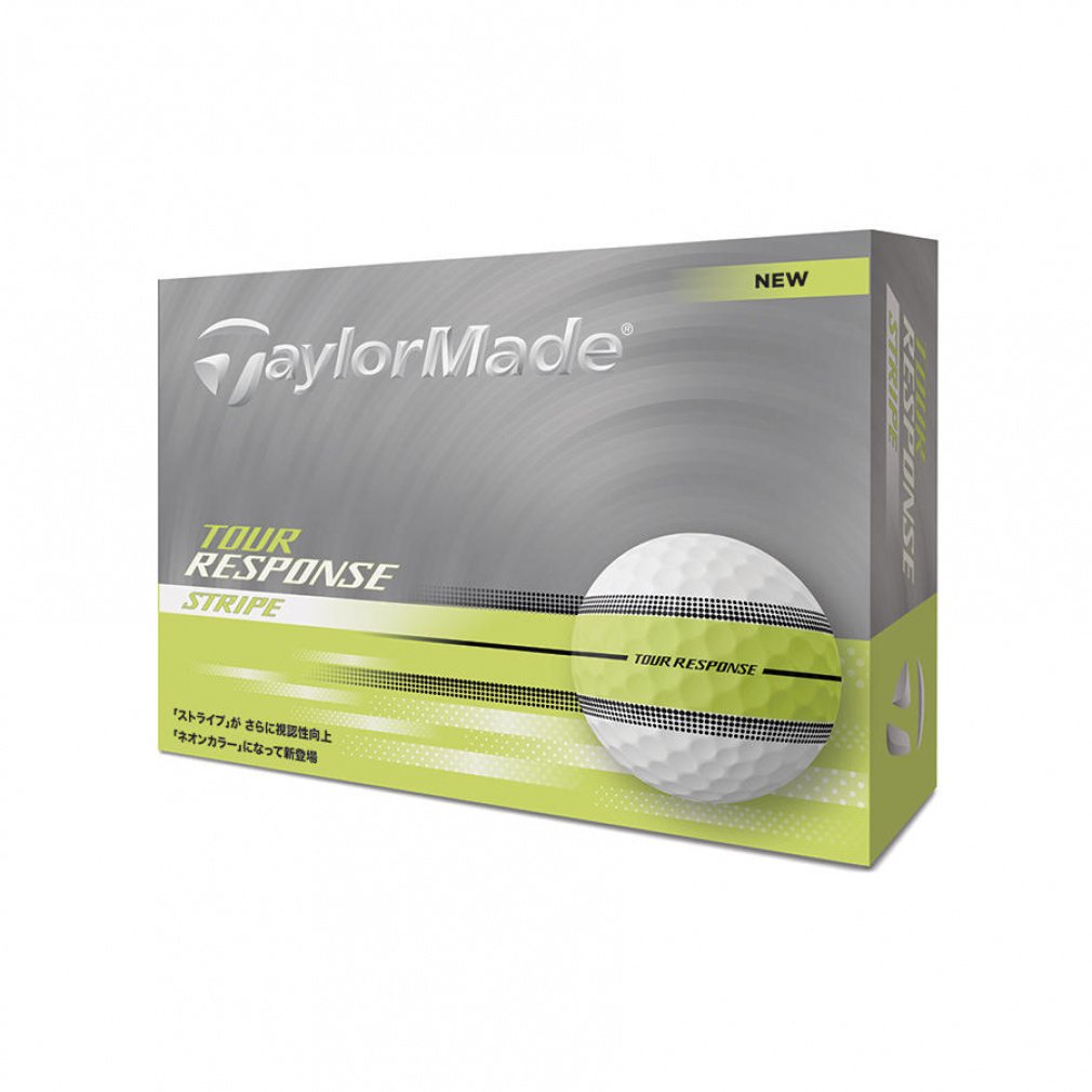 TaylorMade Golf Ball 1 Dozen TOUR RESPONSE Stripe Yellow N9526501